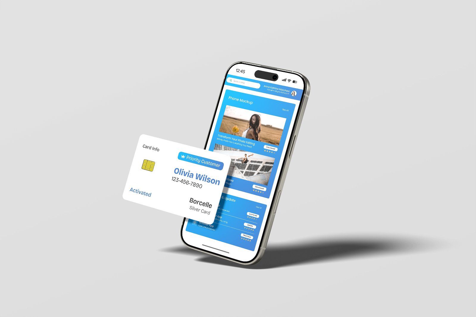 Smartphone and Credit Card Mockup — image 4