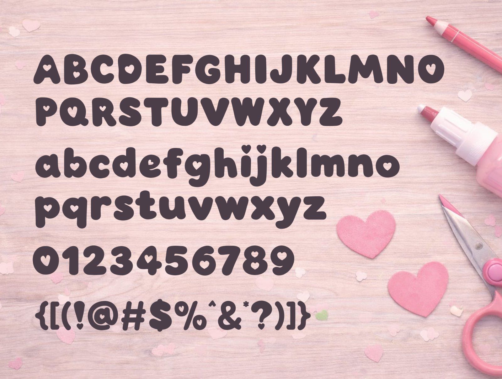 Valentine Font : Chubby Hearts - Cute Rounded Font For Branding — image 4
