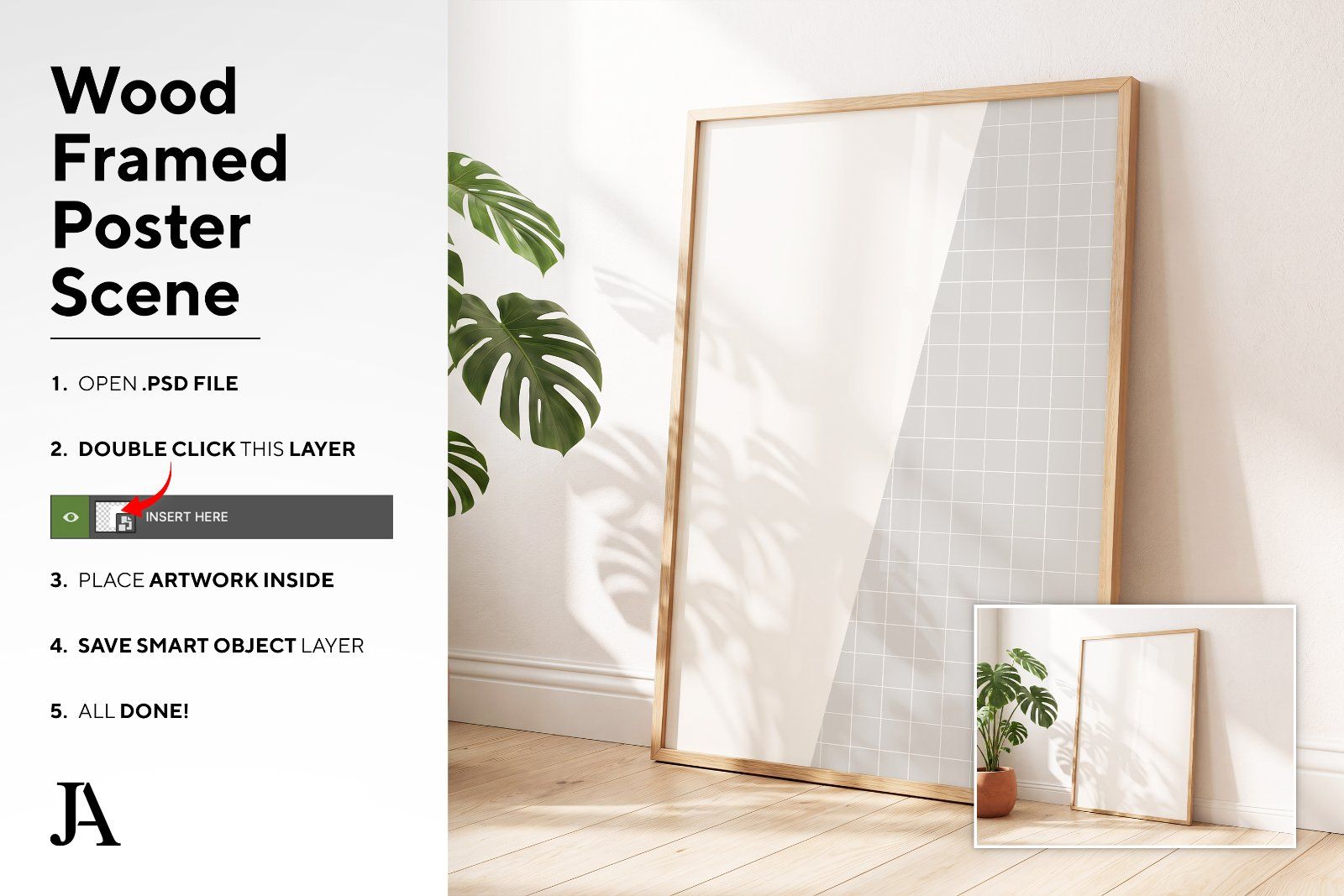 Wood Framed Poster | 2x3 Ratio PSD — image 4
