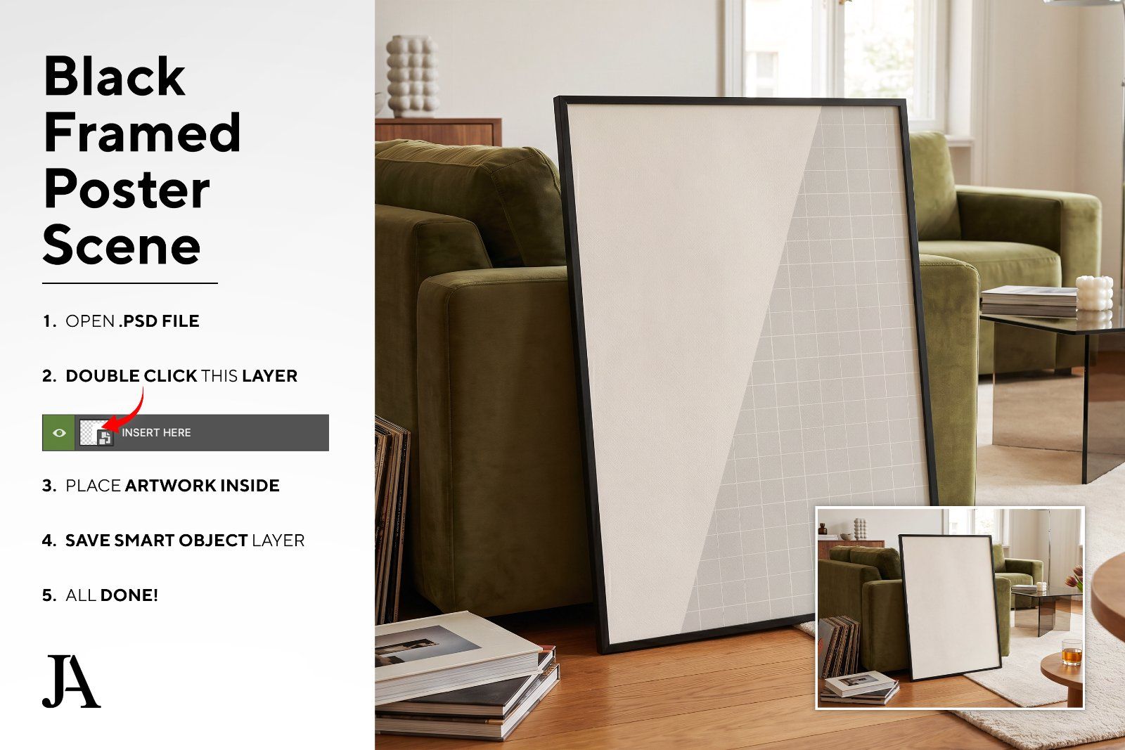 Black Framed Poster | 2x3 Ratio PSD — image 4