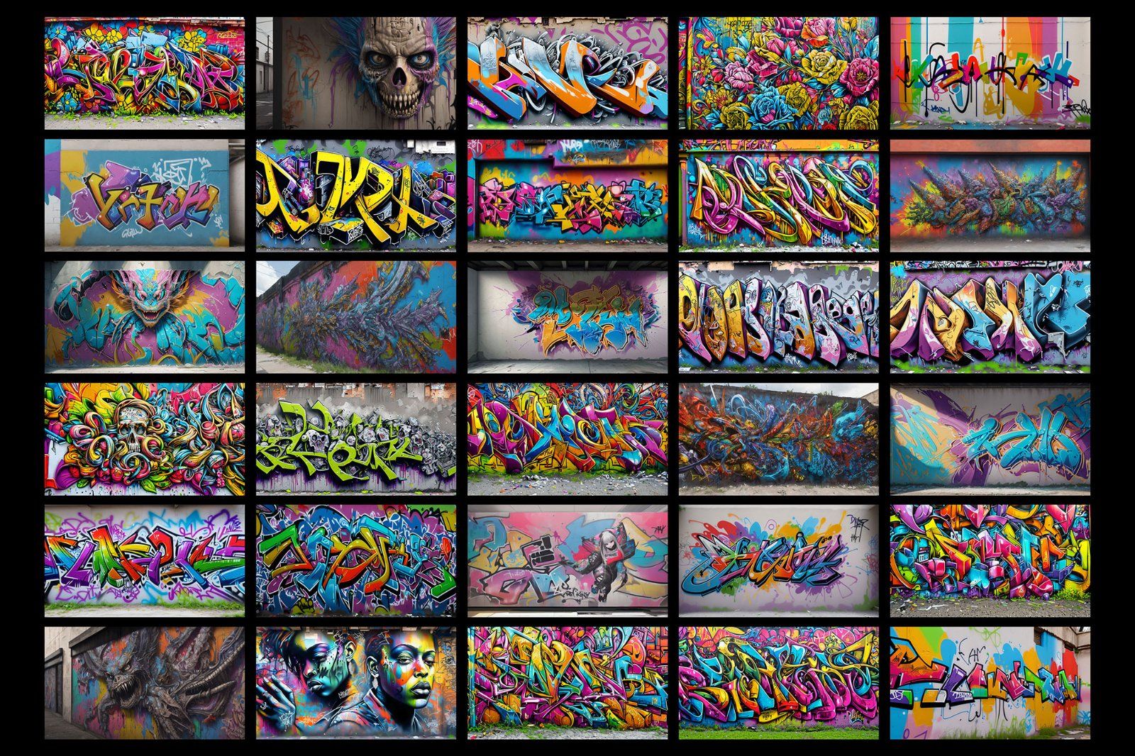 300 Graffiti Wall Colorful Background, Digital Paper, Distressed Textures, Graffiti Backgrounds — image 4