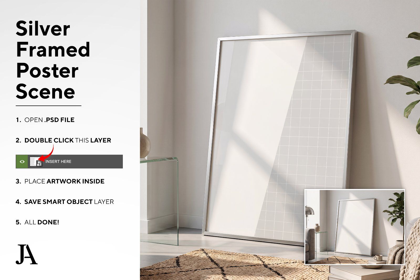 Silver Framed Poster | 2x3 Ratio PSD — image 4