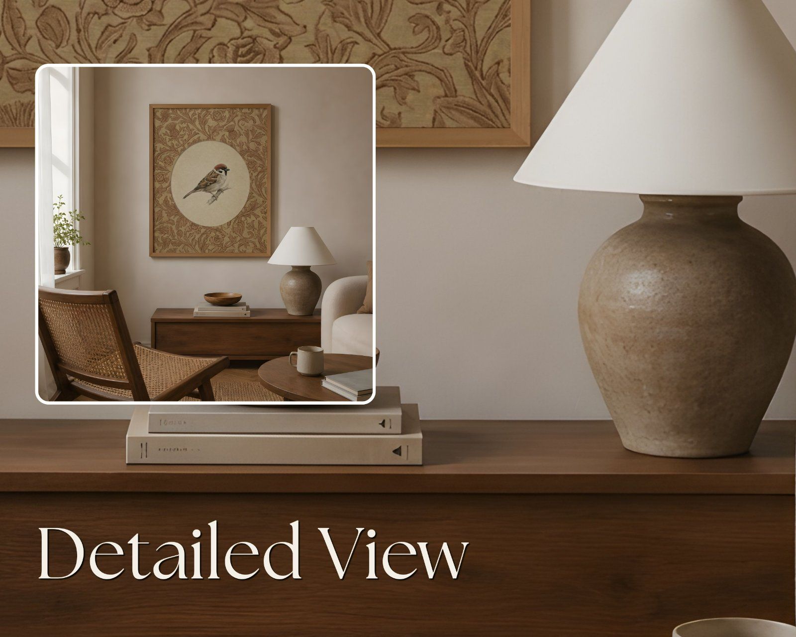 4x5 Frame Mockup, Modern Interior, Thin Oak Wooden Frame Mockup PSD, Editable Smart Object, — image 4