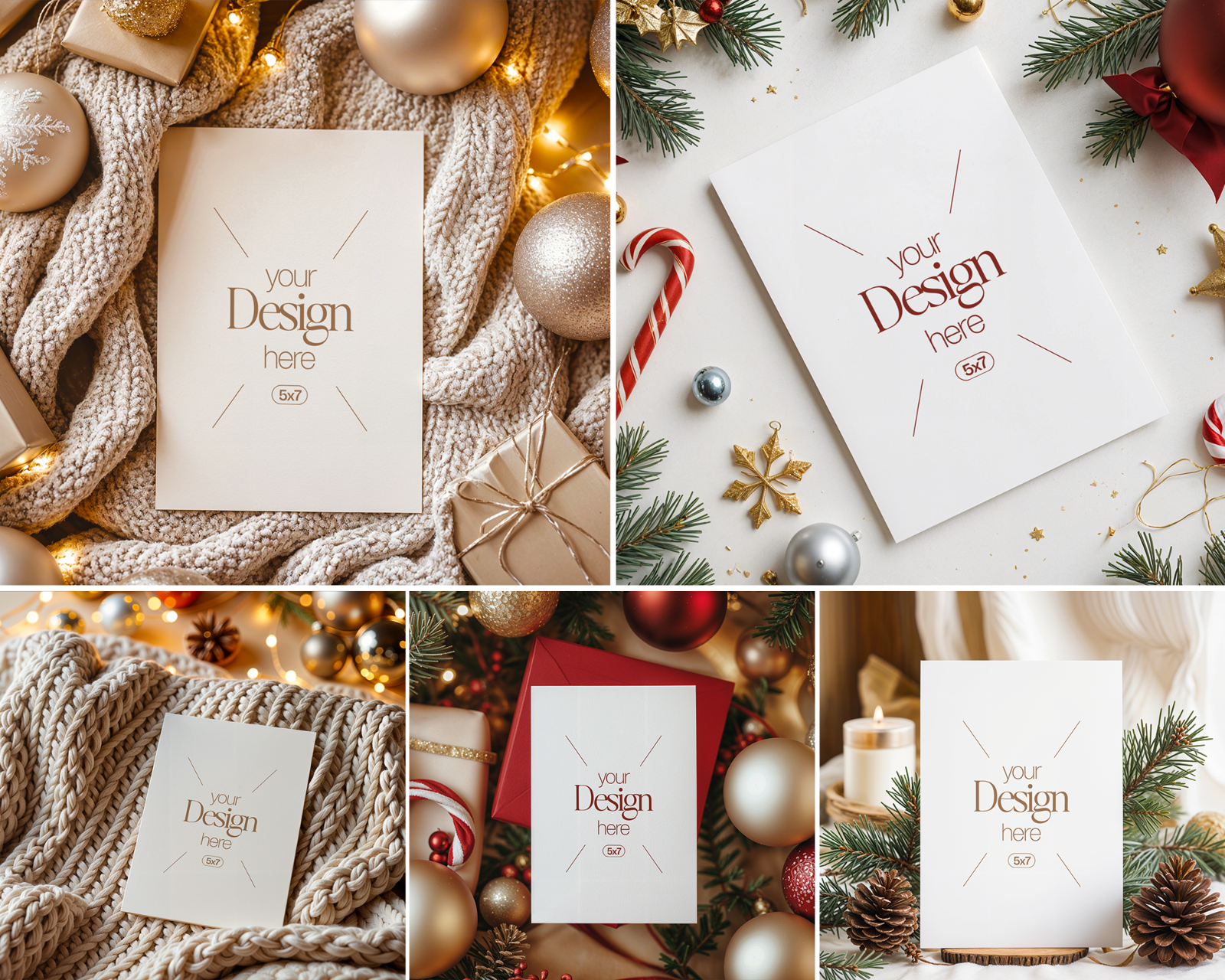 20 Christmas Card Mockup Bundle: White Blank Card PSD (Digital Download) — image 6