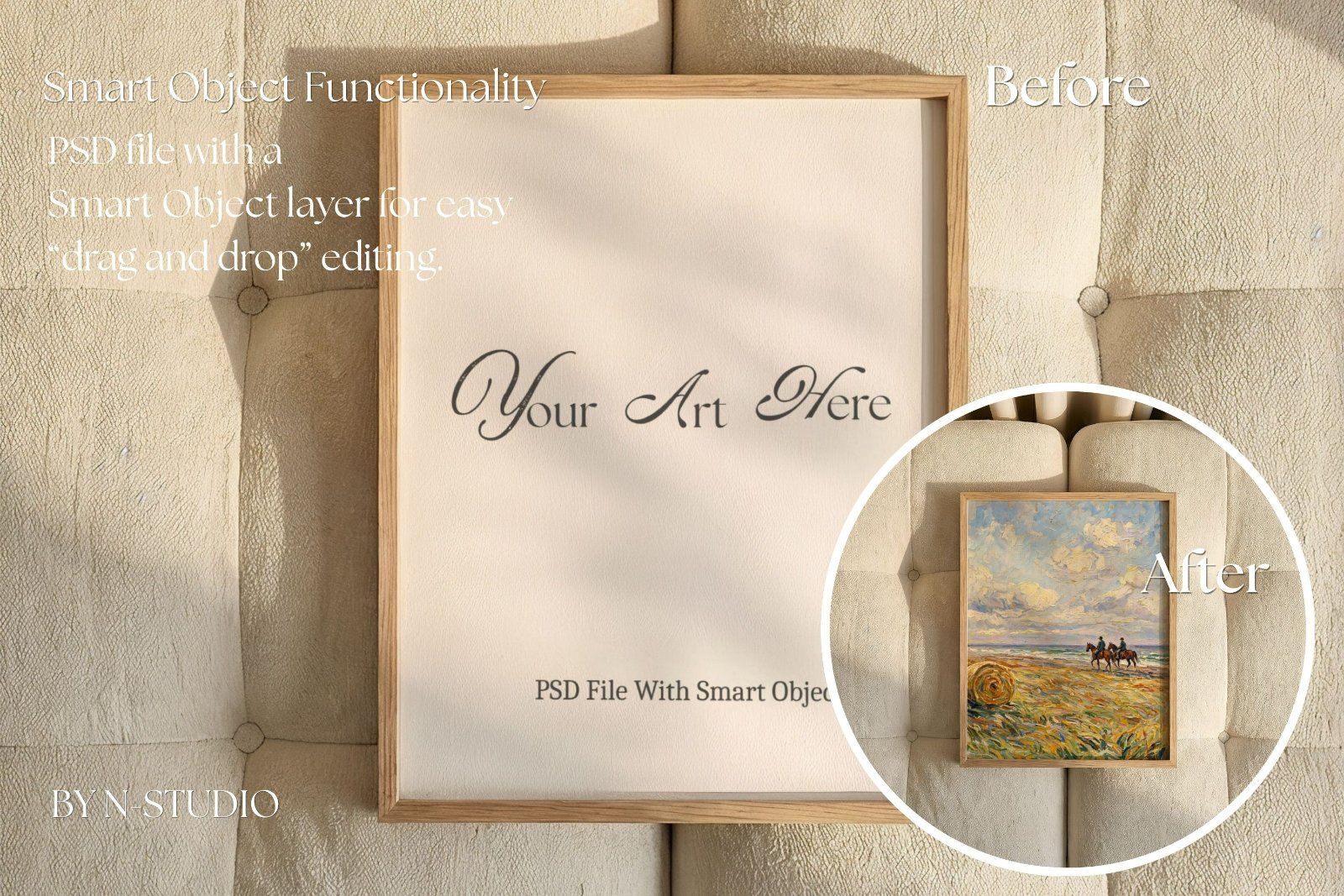 Ivory Sofa frame mockup PSD — image 4