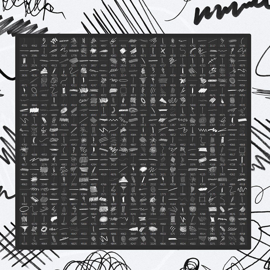 500+ Scribble Photoshop Brushes, Micron, Fineliners, Stipple Brushes, scribble Brushes, inking and l — image 2