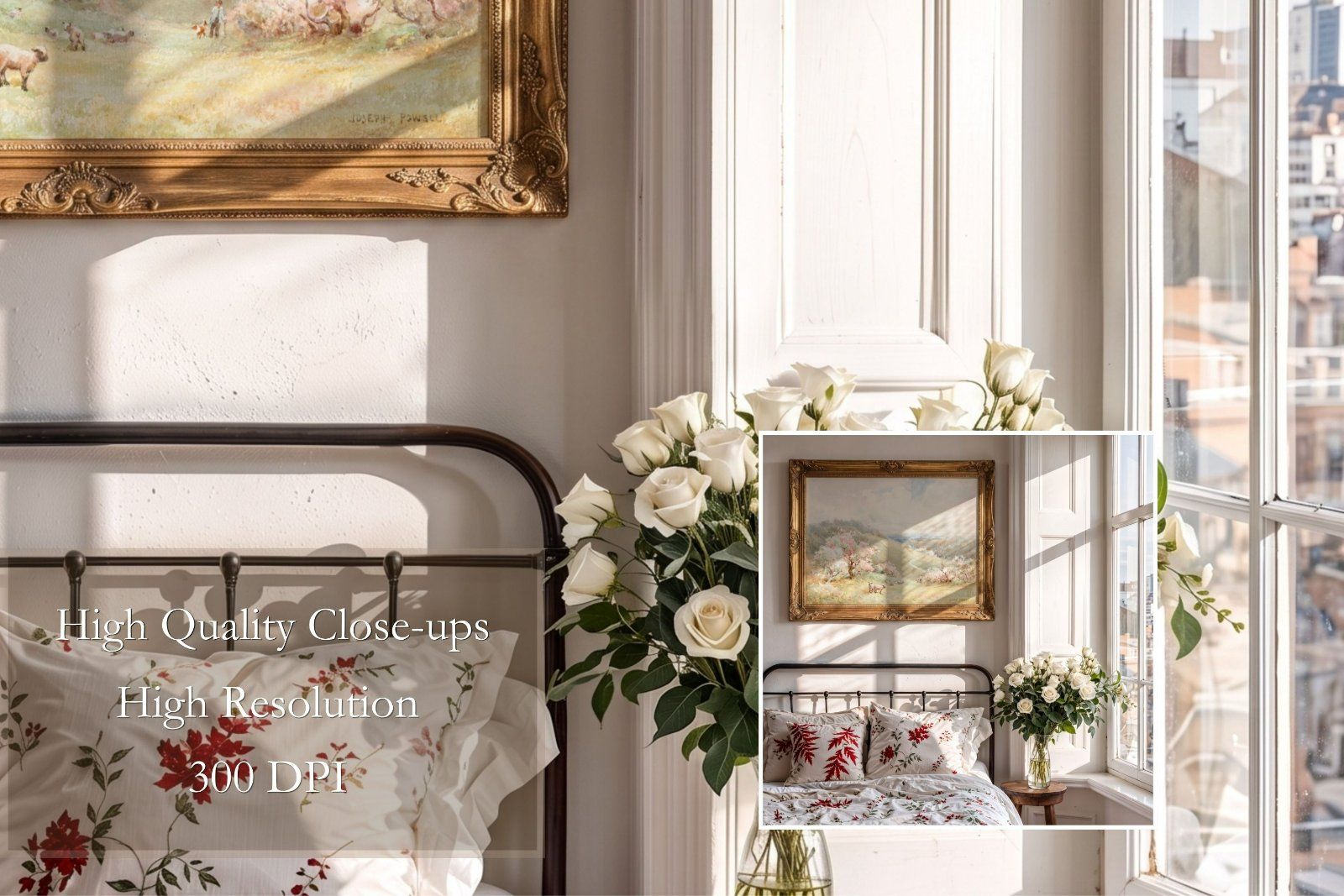 Gold ornate horizontal frame mockup — image 3