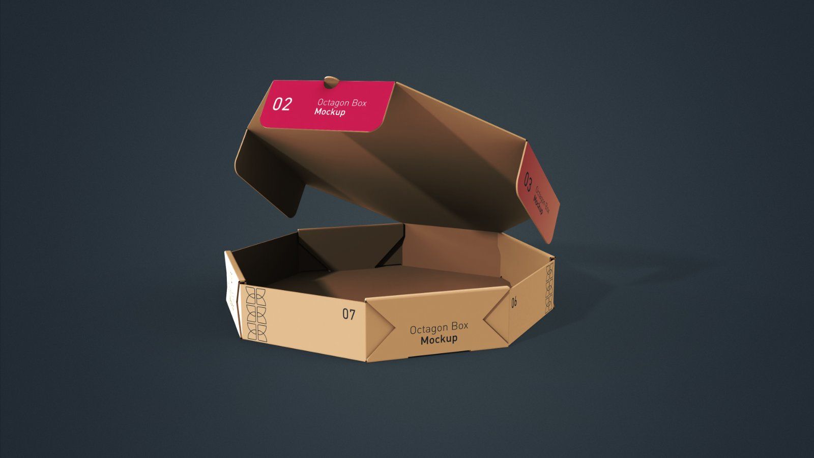 Octagonal Pizza Box Mockup - 5 PSDs — image 6