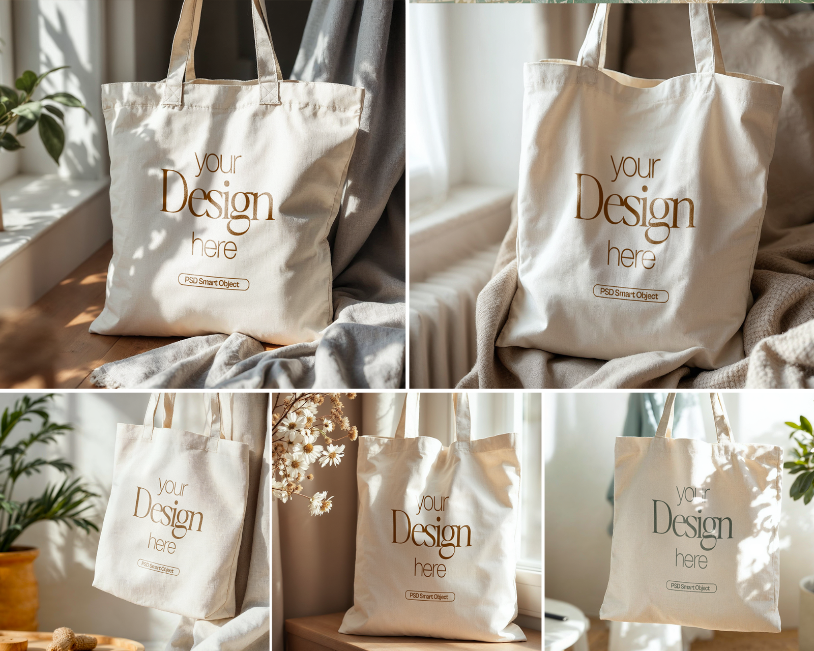 Tote Bag Mockup Bundle PSD: Printify & Printful, 20+ Smart Object Mockups — image 6
