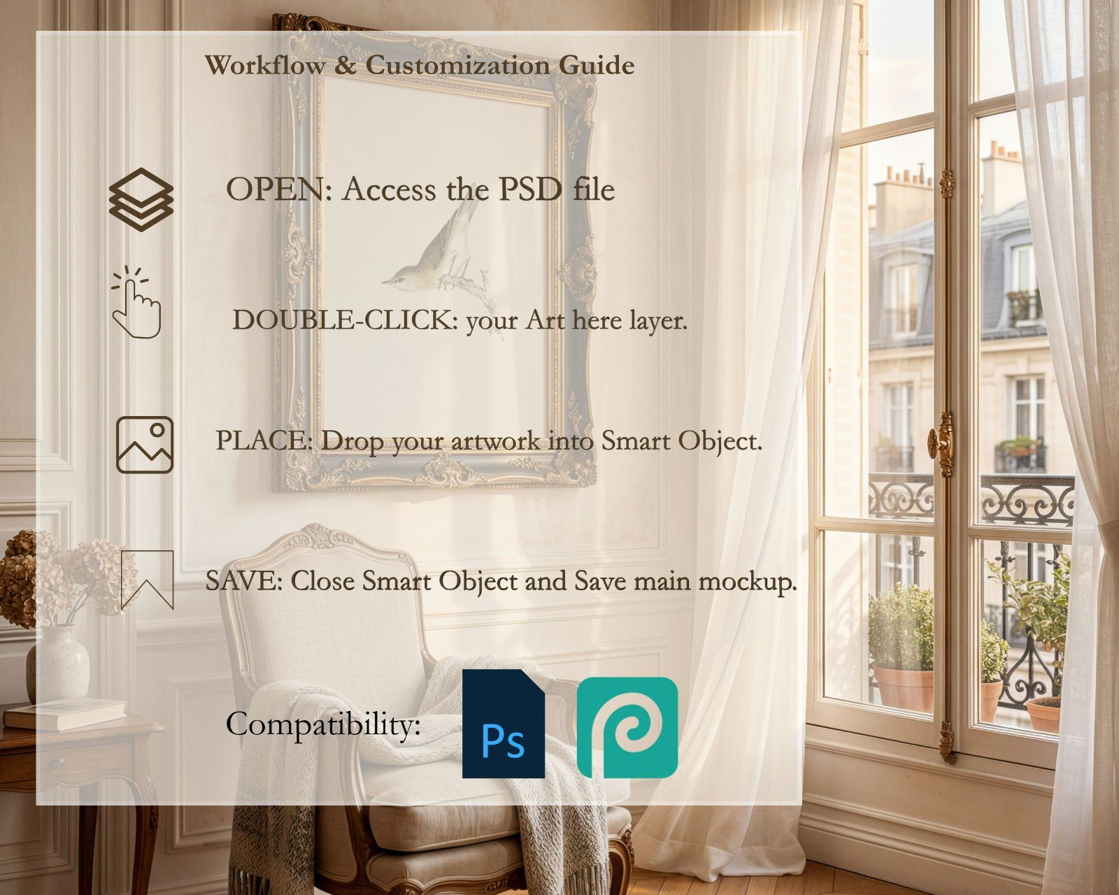 4x5 ornate frame mockup, baroque style frame PSD — image 4
