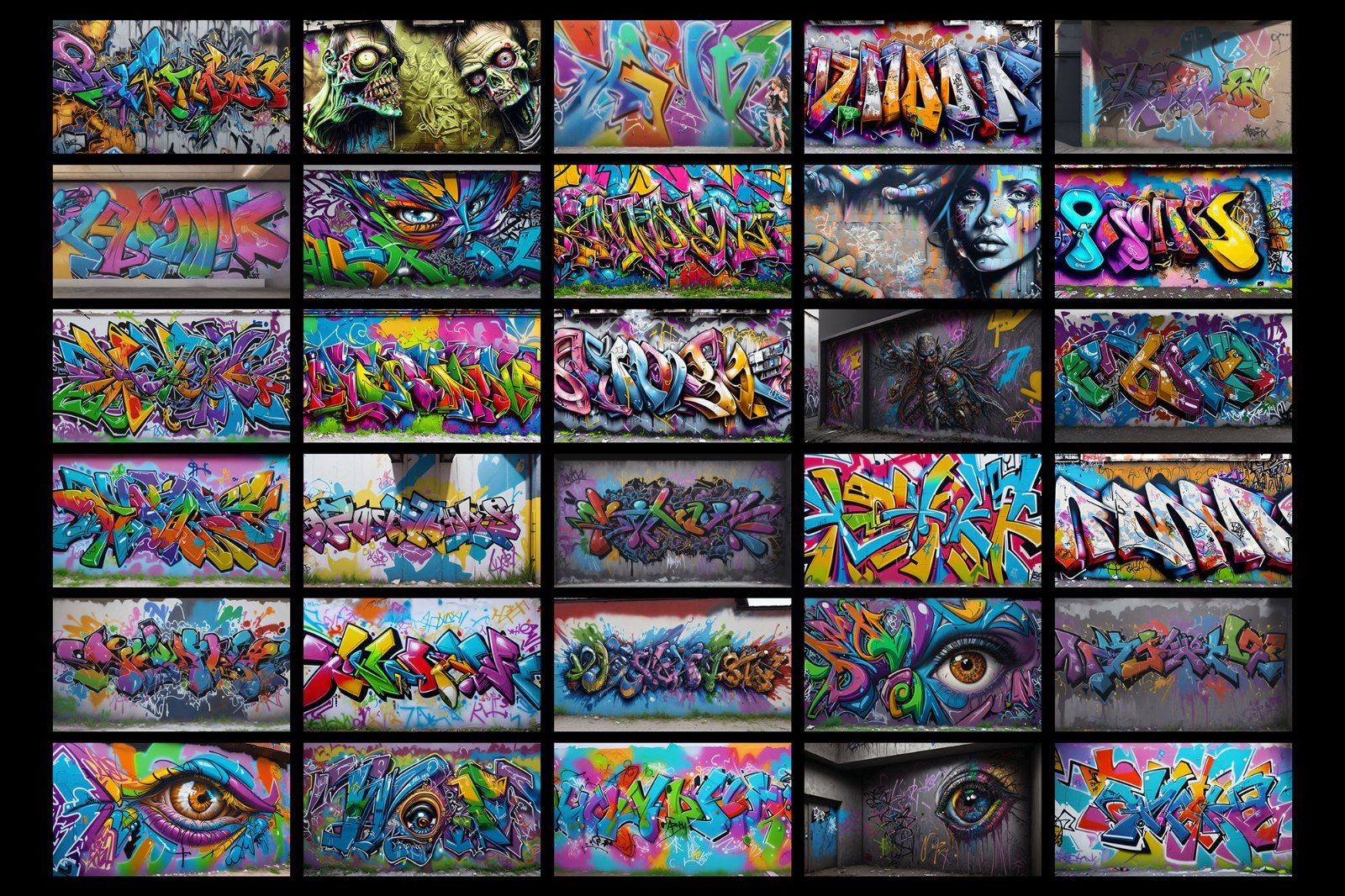 300 Graffiti Wall Colorful Background, Digital Paper, Distressed Textures, Graffiti Backgrounds — image 5