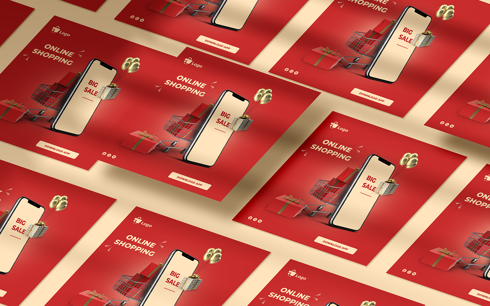 shopping app-social media template-017-22 — image 1