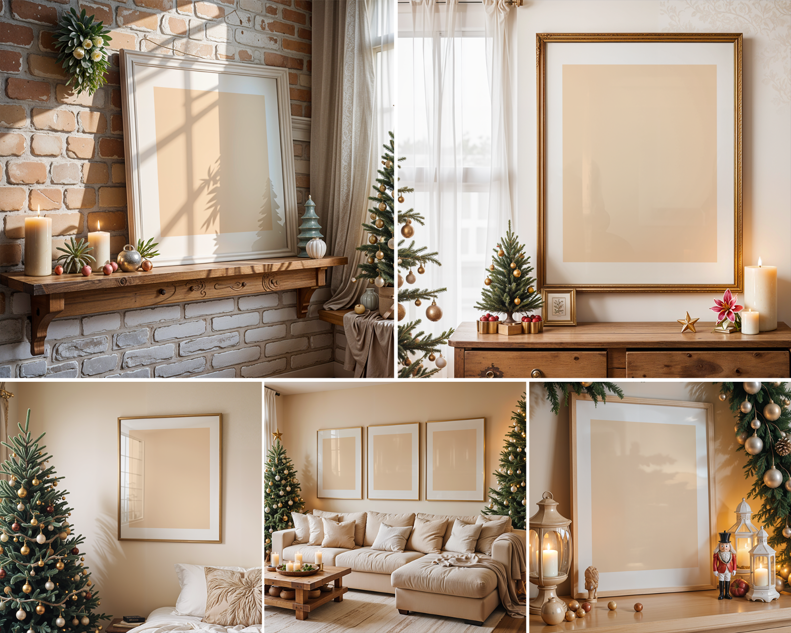 40 Christmas Frame Mockup Bundle: Poster & Art Presentation (PSD) — image 6