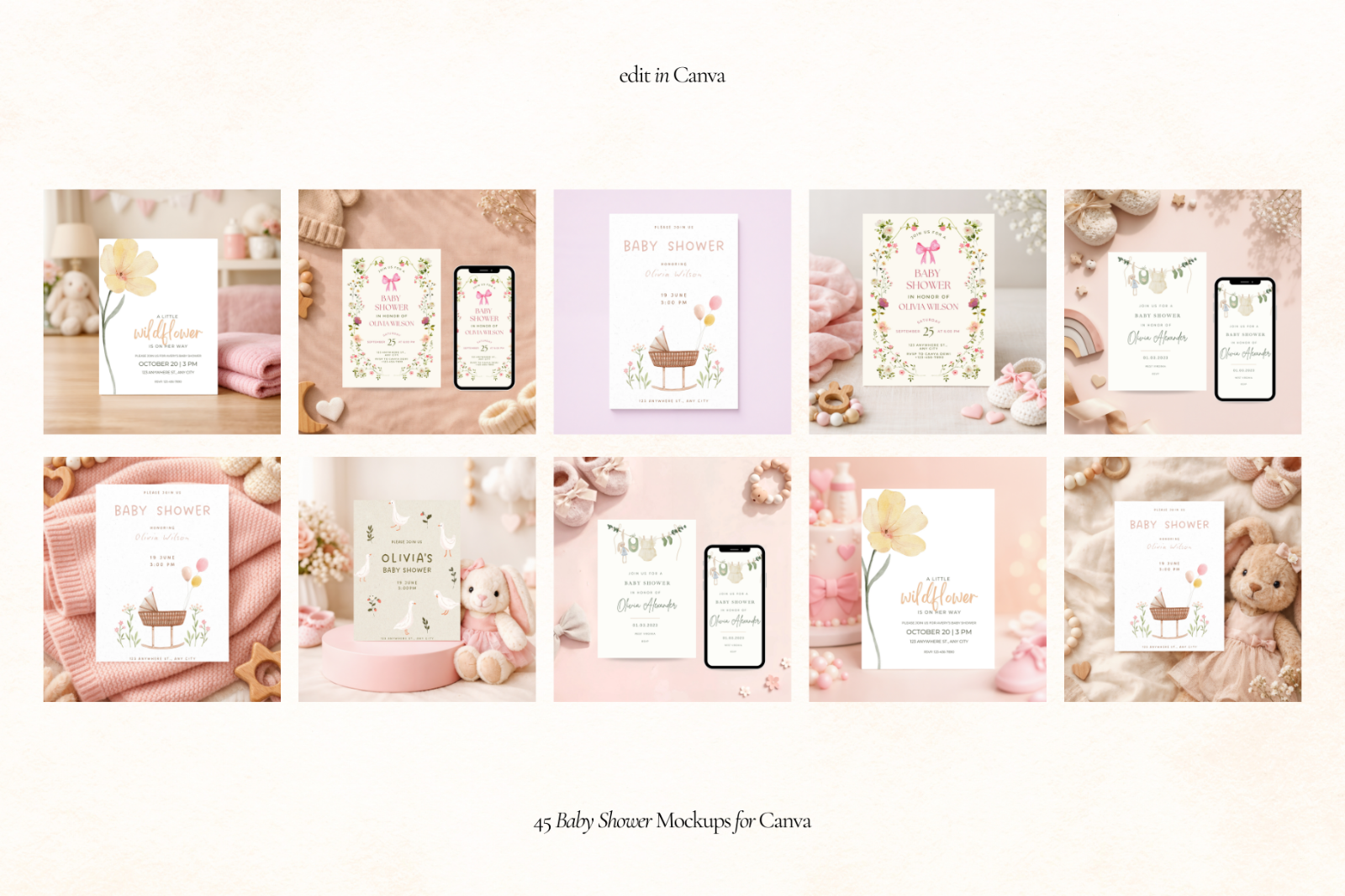 Baby Shower Invitation Canva Mockups — image 6