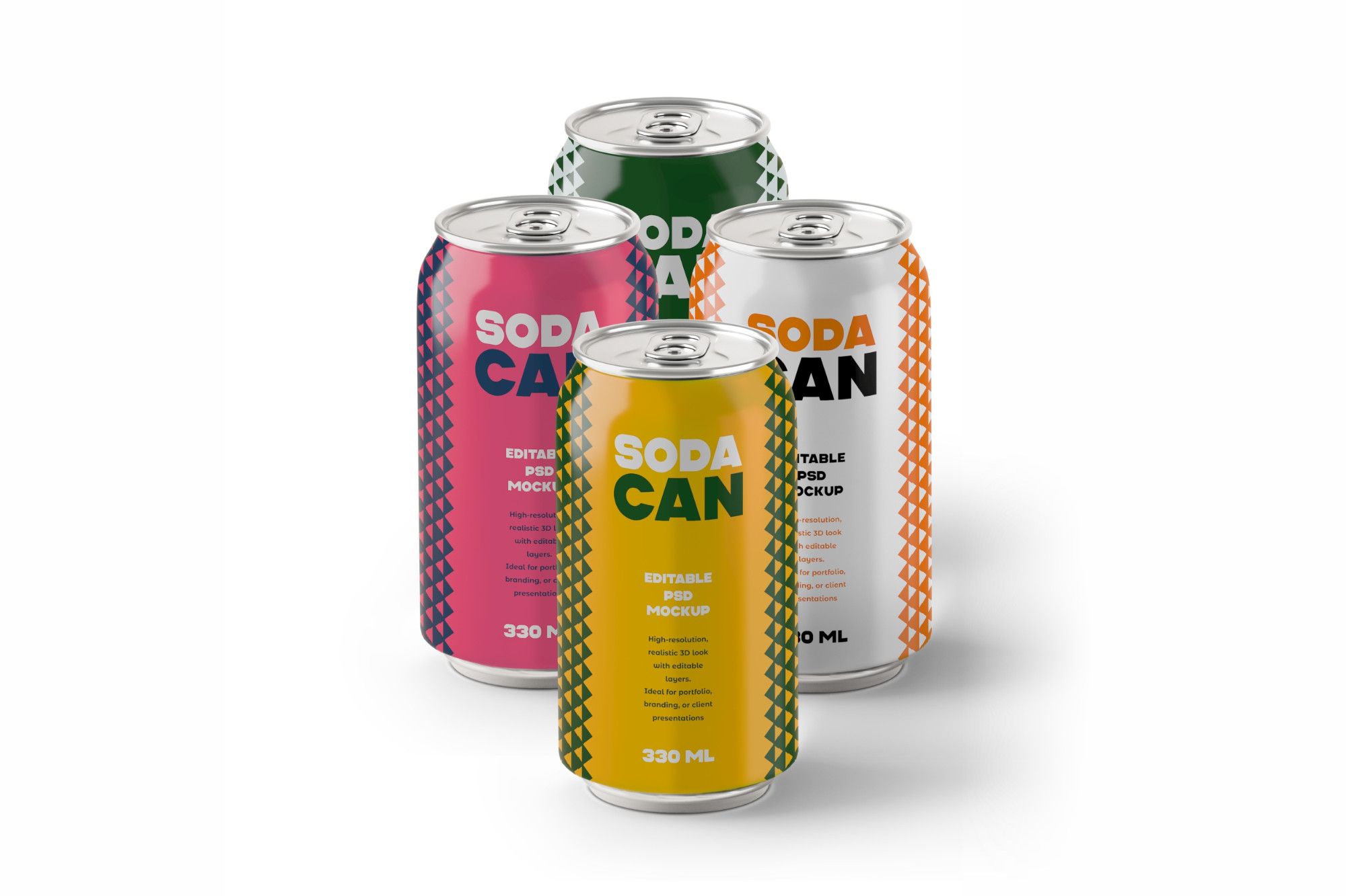 Modern Soda Can Mockup Series – 330ml Editable PSD Set — image 6