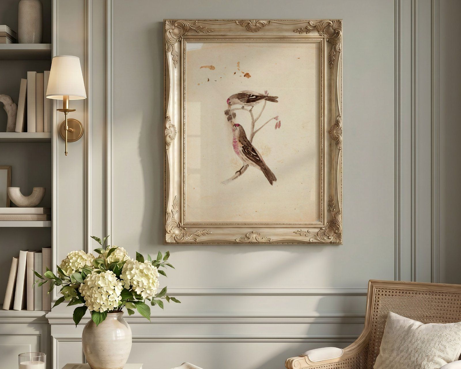 vintage gold frame mockup set, portrait frame 3x4 ratio and horizontal frame 4x3 ratio, photoshop an — image 6