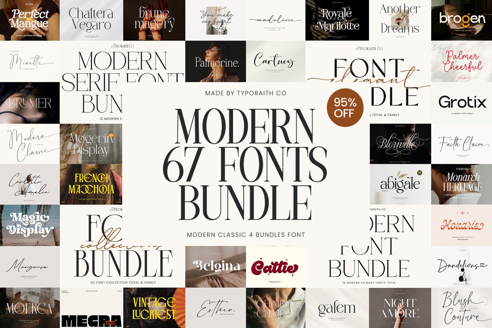 The Modern Font Bundle | 67 Fonts — image 1