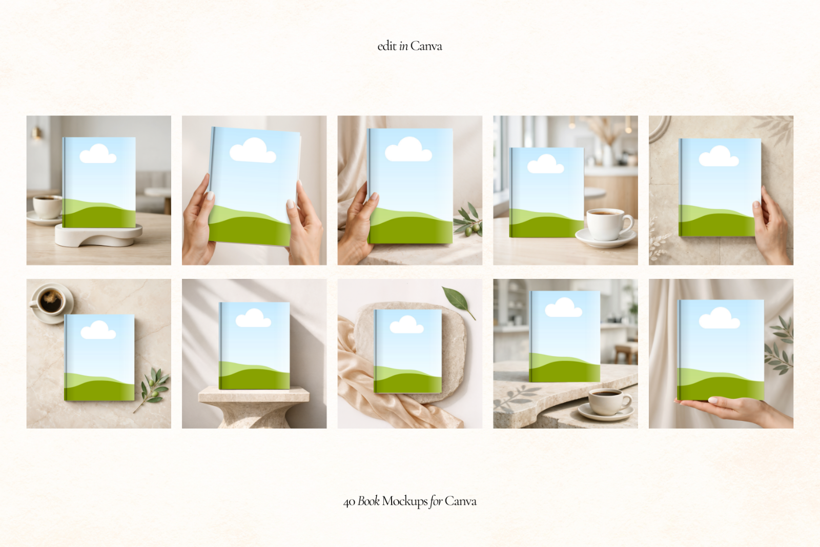 40 Editorial Book Cover Mockups for Canva — image 7