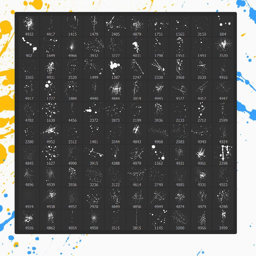 100 Realistic Splatter Photoshop Brushes - Splatter Brushes Download - Splatter Canvas - Photoshop — image 2