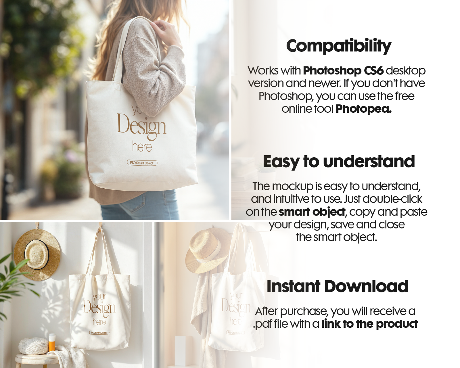 Tote Bag Mockup Bundle PSD: Printify & Printful, 20+ Smart Object Mockups — image 8