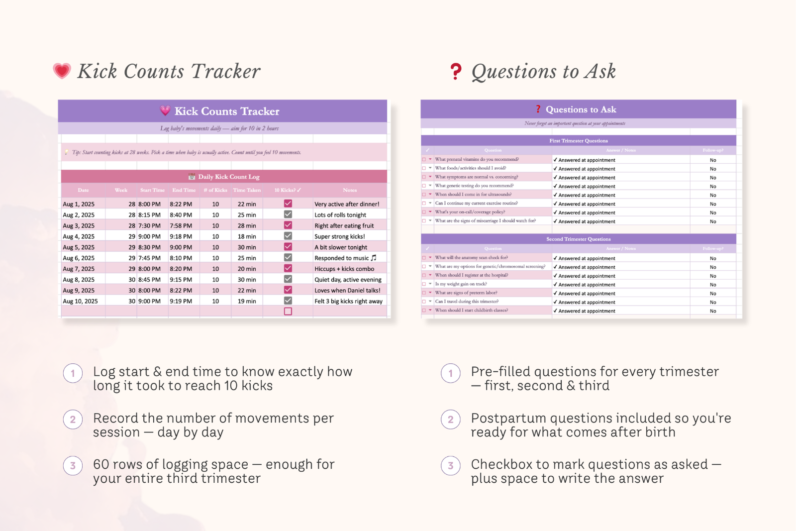 Pregnancy Planner Excel Spreadsheet — image 7