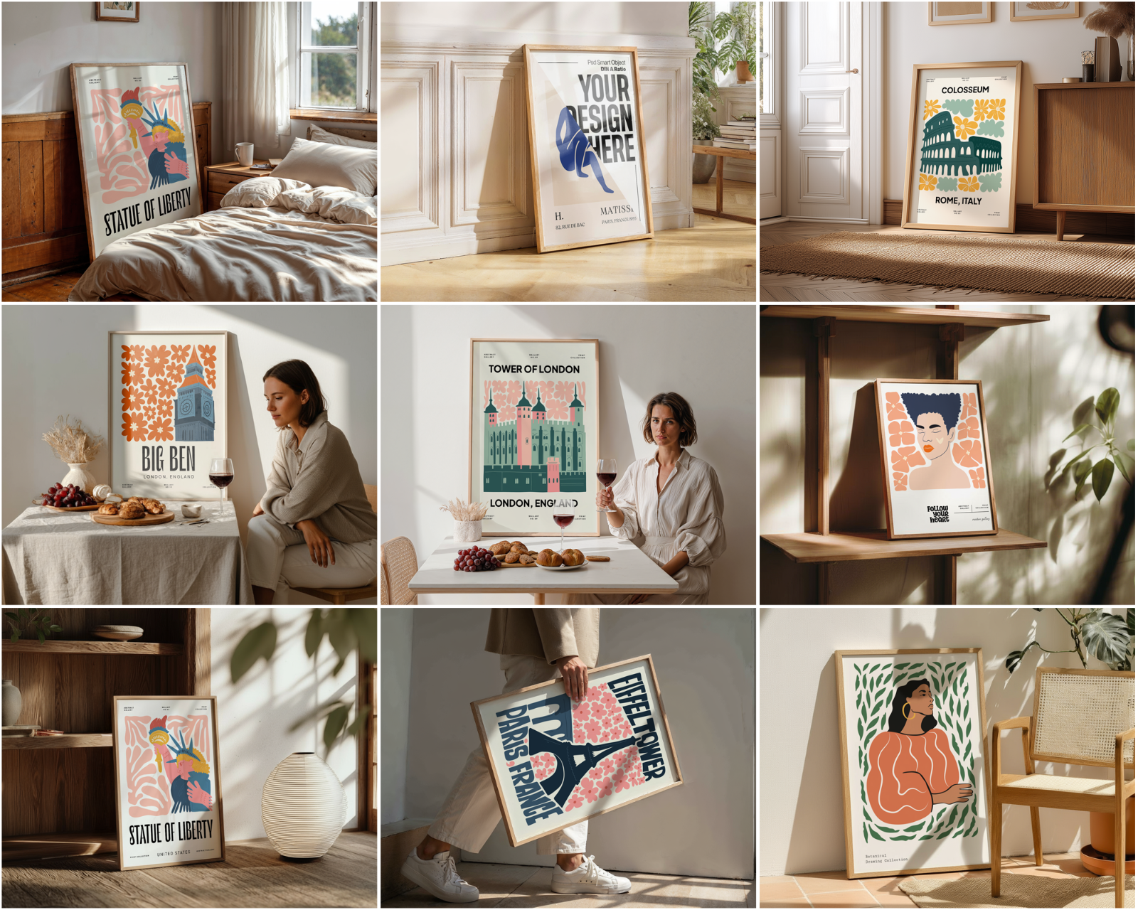 150 Poster Frame Mockup PSD Bundle, Wall Art Display , Din A Ratio — image 7