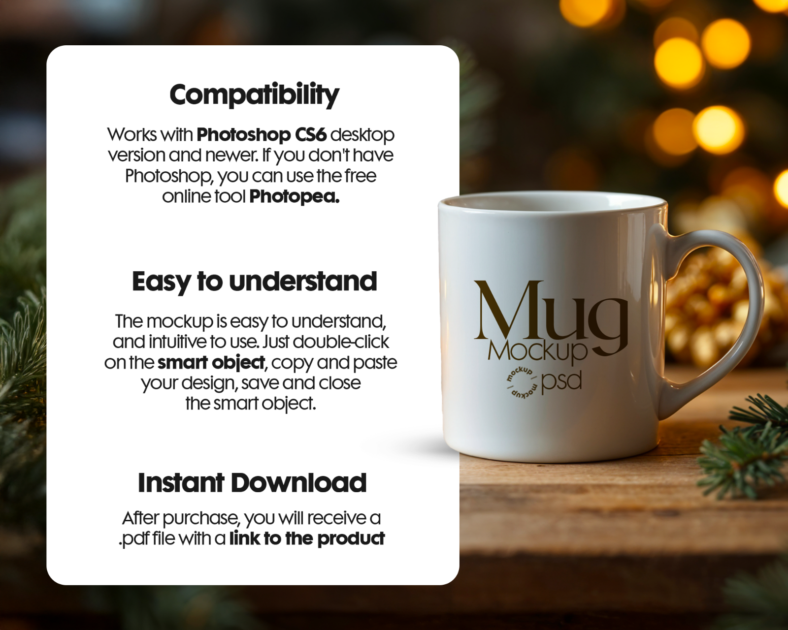 Christmas Mug Mockup Bundle: 11oz White Ceramic (Digital Download) — image 7