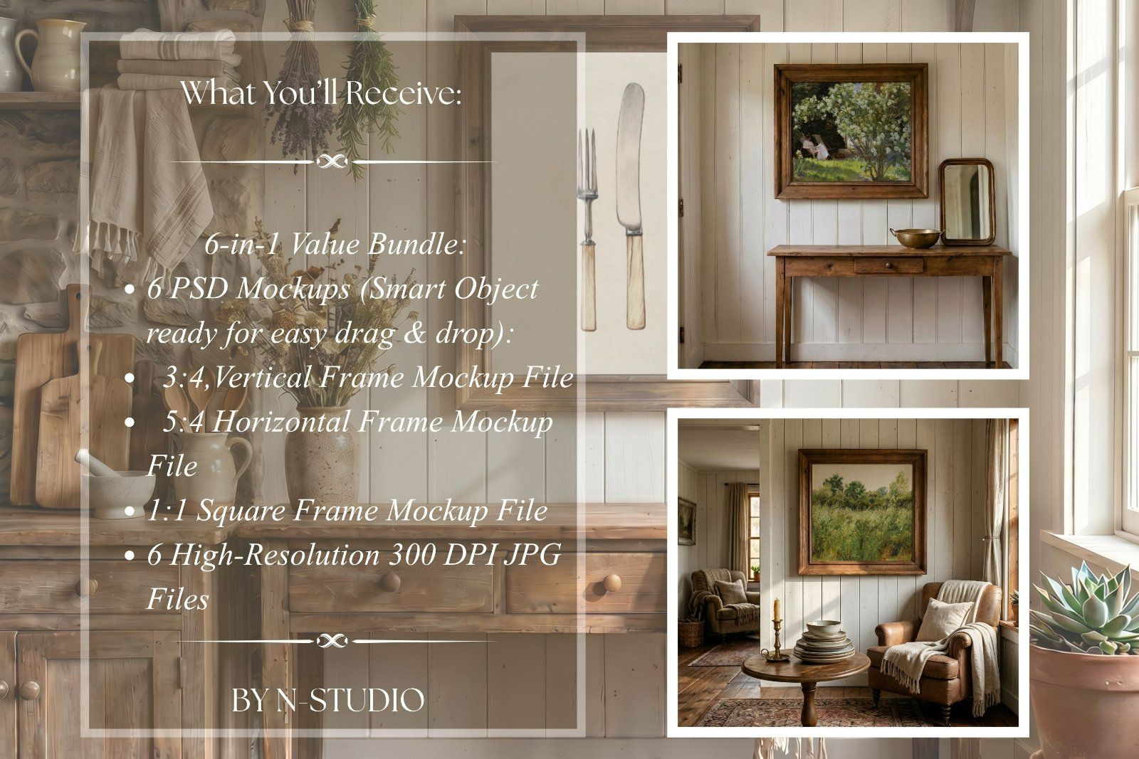 Rustic rooms Frame Mockup Bundle Collection — image 4