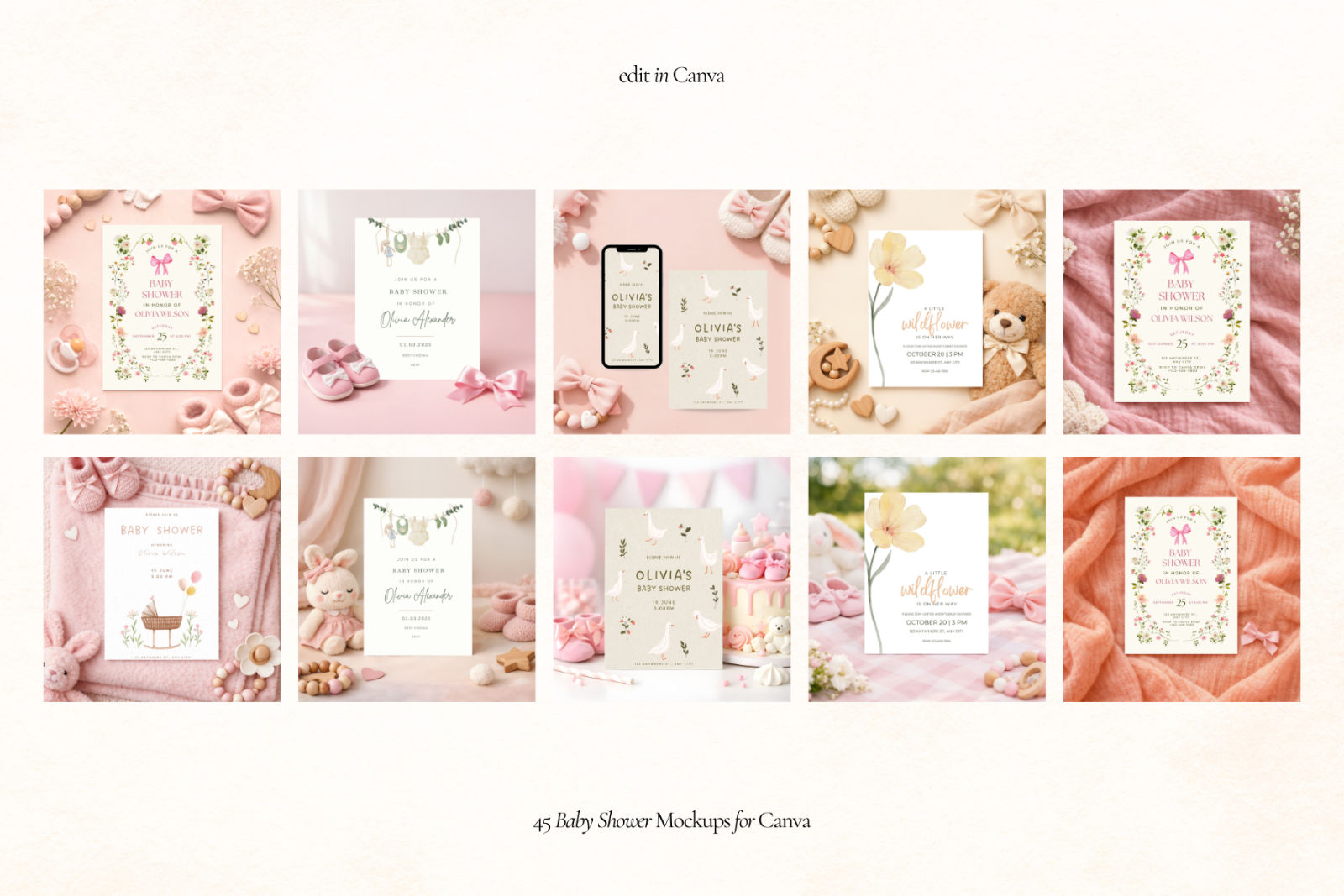 Baby Shower Invitation Canva Mockups — image 7