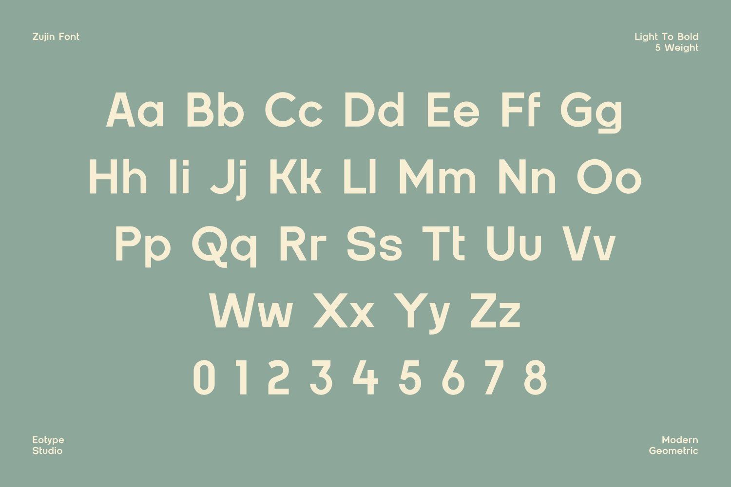 Zujin Five Weights Font — image 7