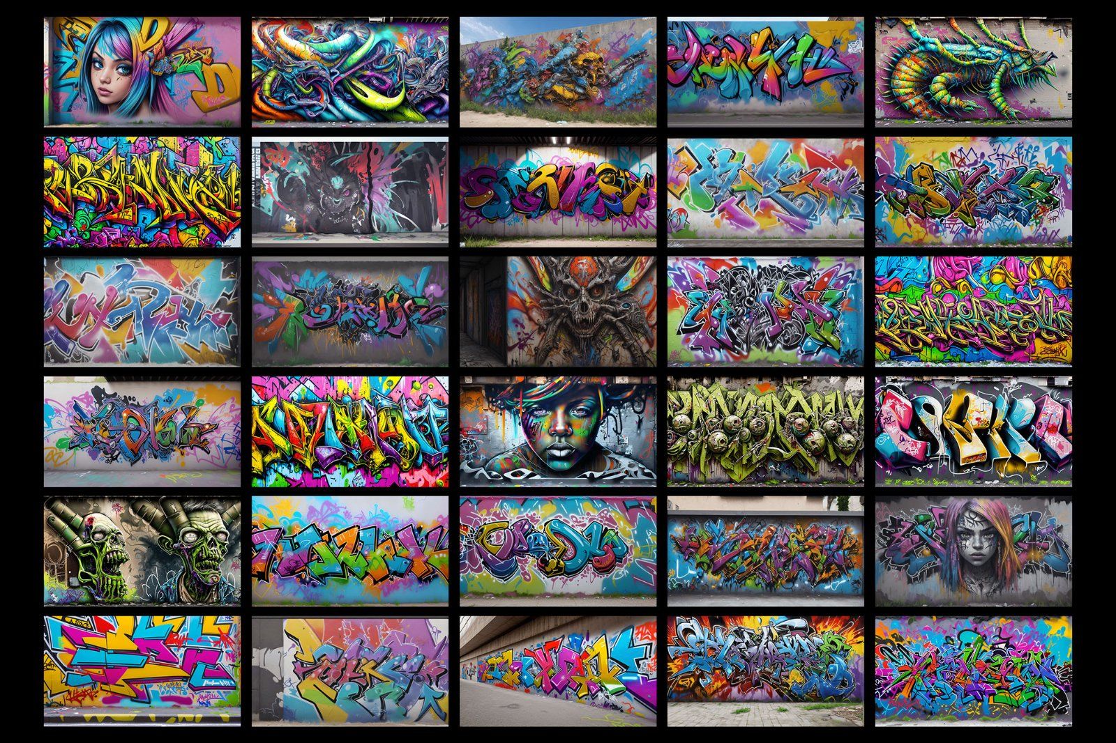 300 Graffiti Wall Colorful Background, Digital Paper, Distressed Textures, Graffiti Backgrounds — image 6