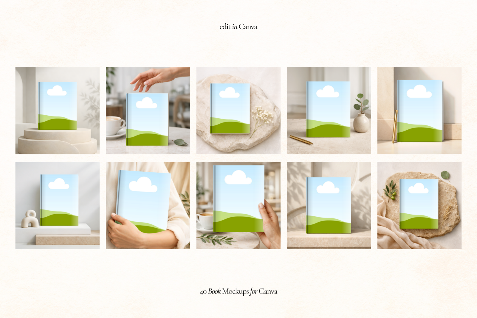 40 Editorial Book Cover Mockups for Canva — image 8