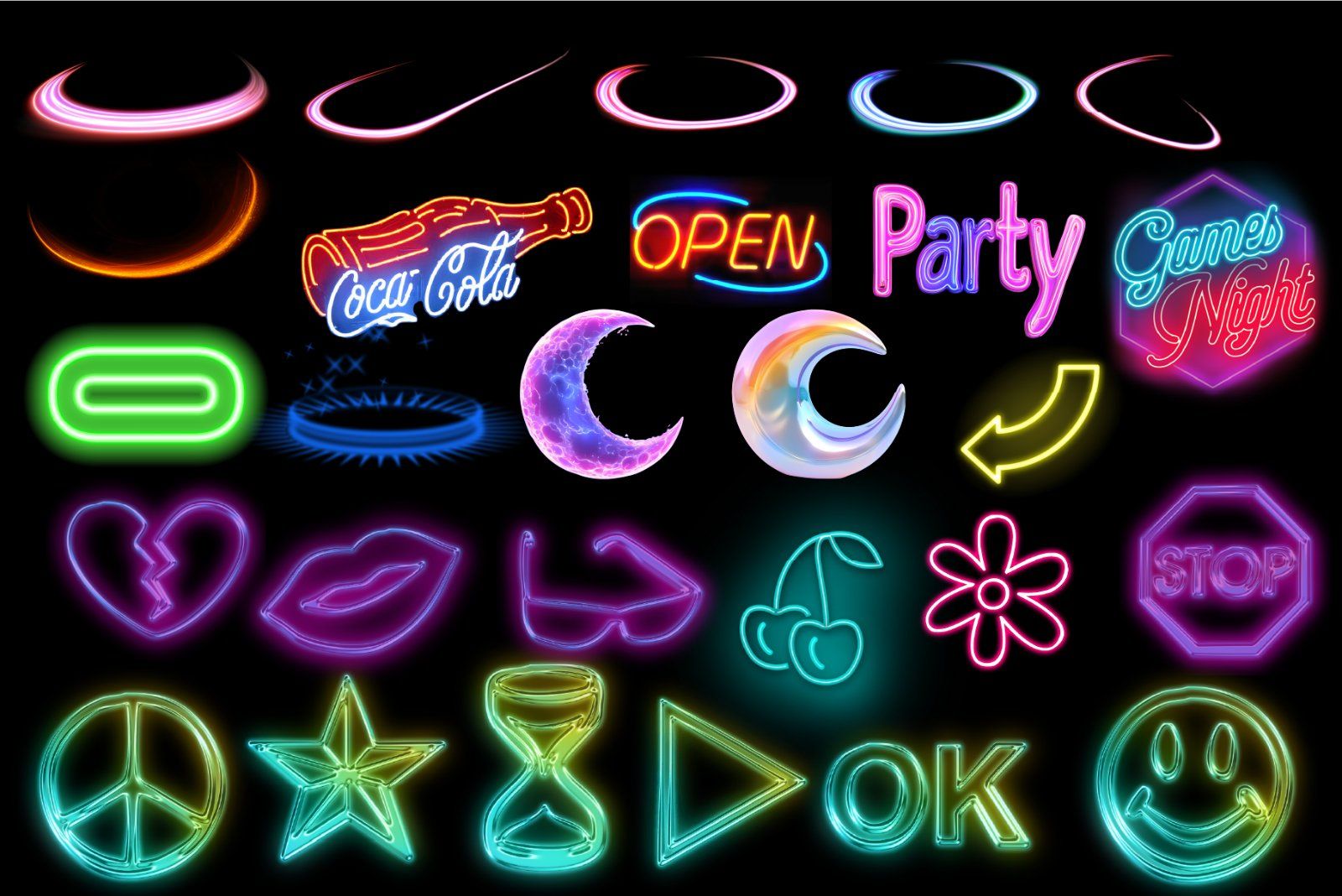 160 Neon PNG Pack, Glow Png Pack, Neon PNG, Neon Effects, Glow Effects, Neon Circle, Teleport png, — image 9