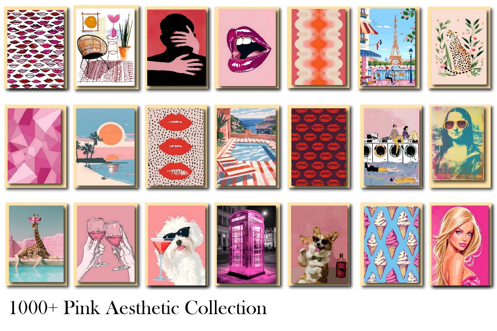 Pink Aesthetic Wall Art  Entire Shop Sale, Bundle Wall Art, Aesthetic wall posters, Pink Wall Art, D — image 9