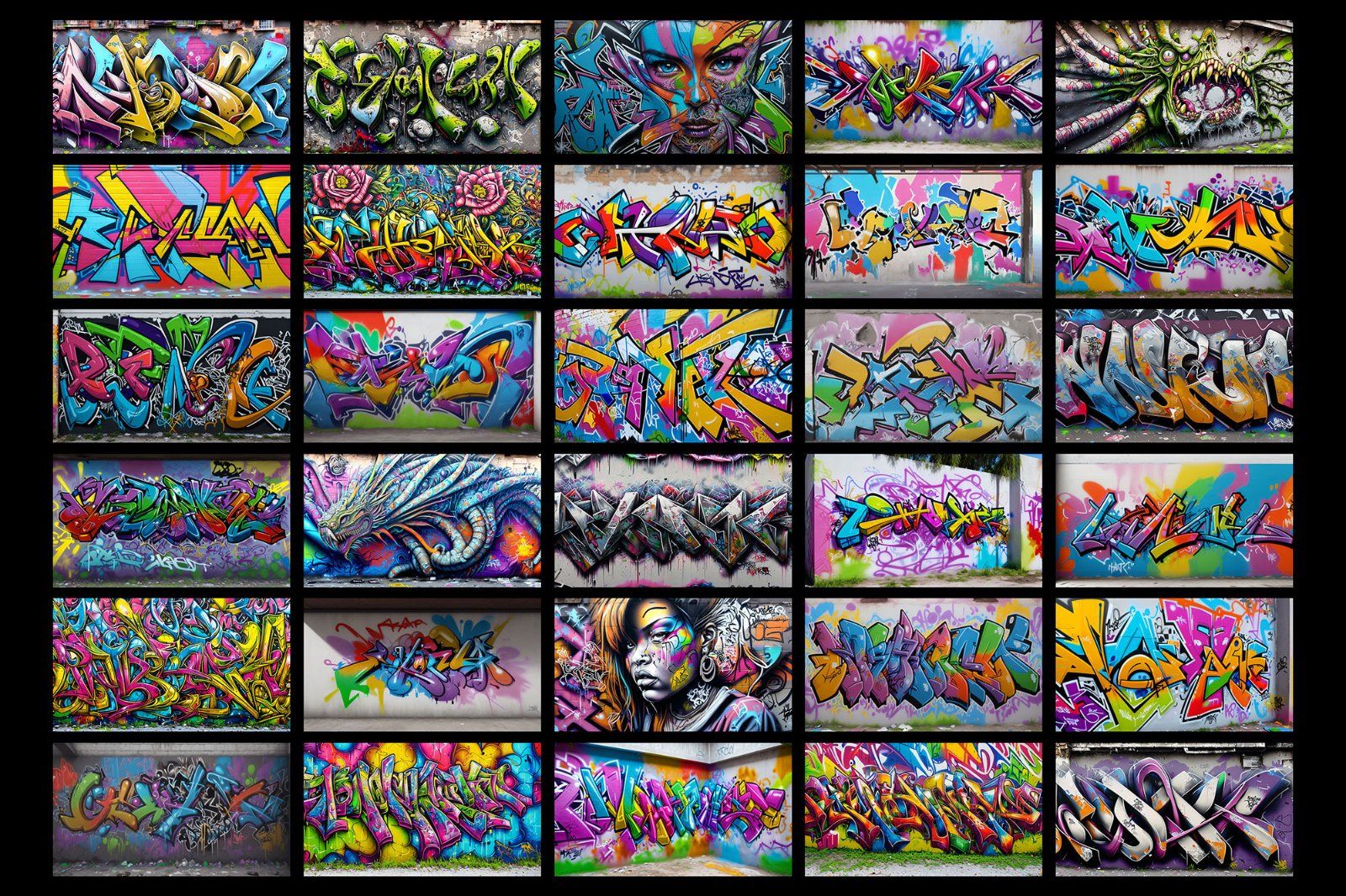 300 Graffiti Wall Colorful Background, Digital Paper, Distressed Textures, Graffiti Backgrounds — image 7