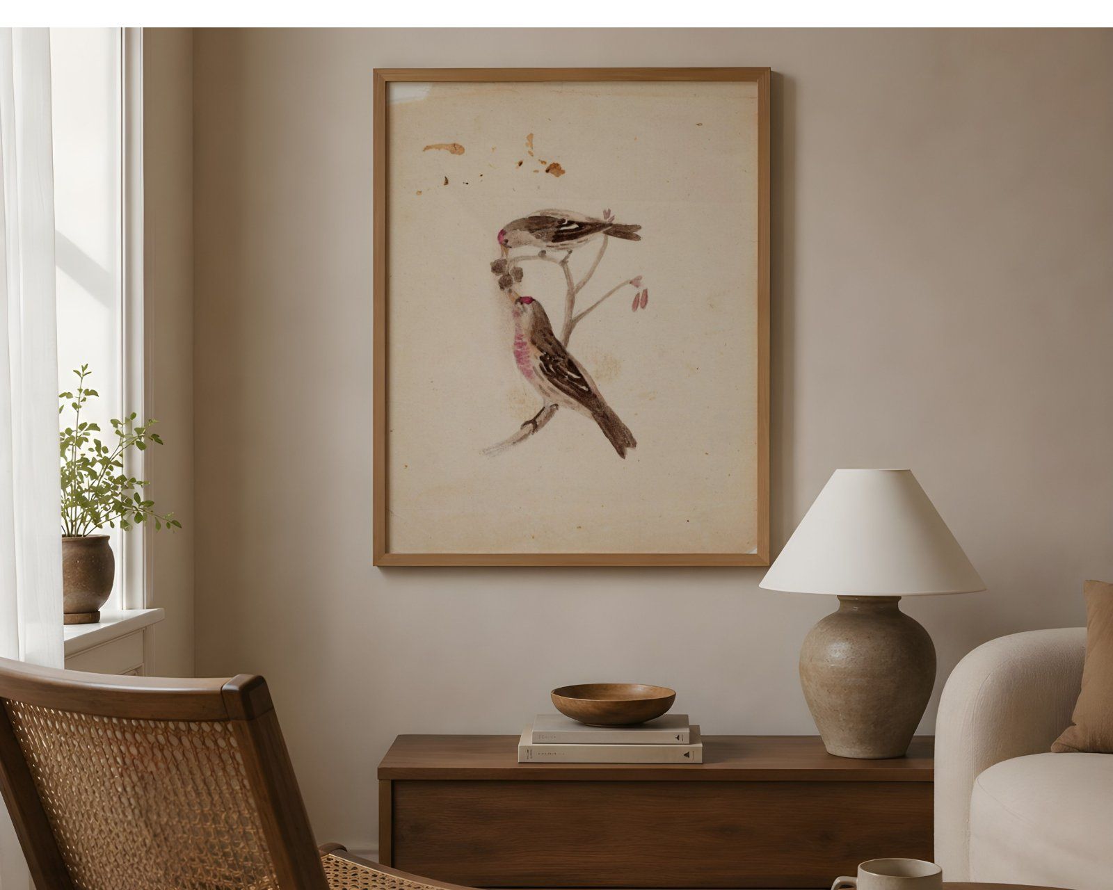 4x5 Frame Mockup, Modern Interior, Thin Oak Wooden Frame Mockup PSD, Editable Smart Object, — image 8