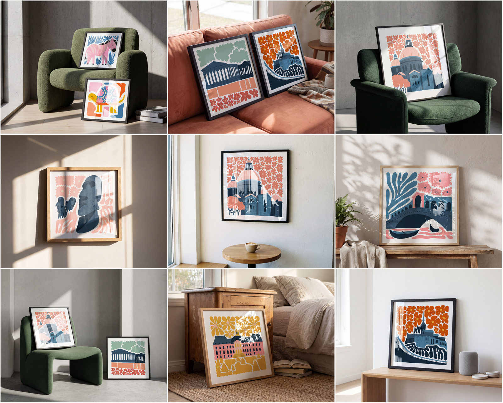 100 Square Frame Poster Mockups Bundle, PSD Smart Object Template — image 8