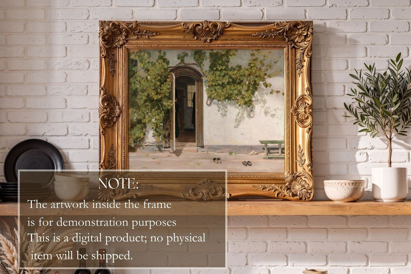 Gold ornate frame Mockup PSD, horizontal frame Ratio 4x5 — image 8