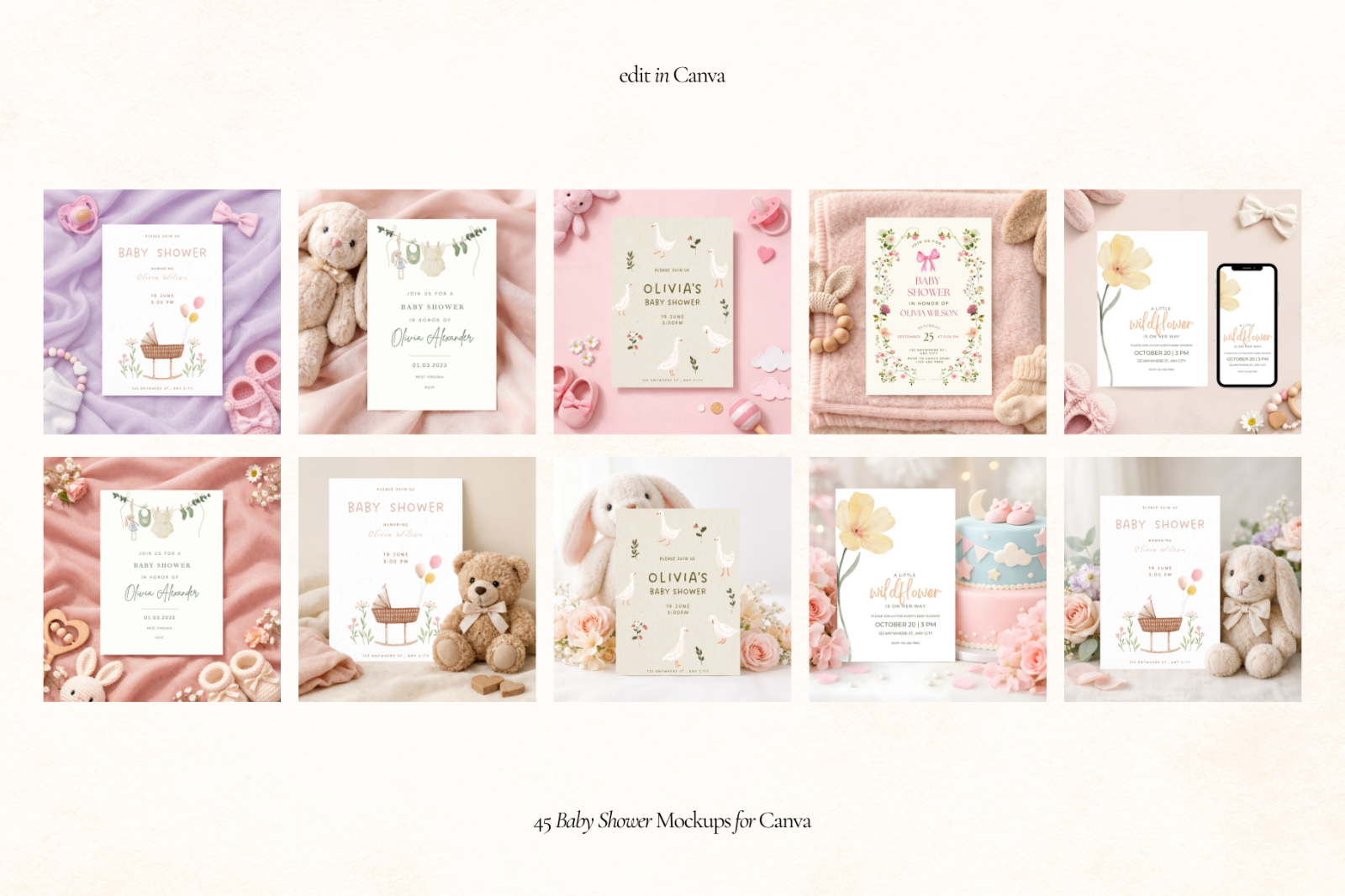 Baby Shower Invitation Canva Mockups — image 8
