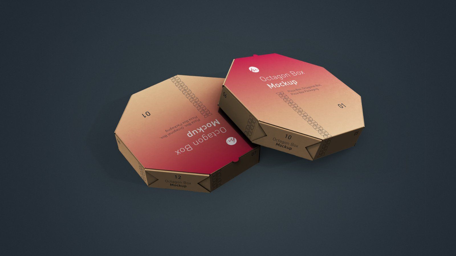 Octagonal Pizza Box Mockup - 5 PSD — image 4
