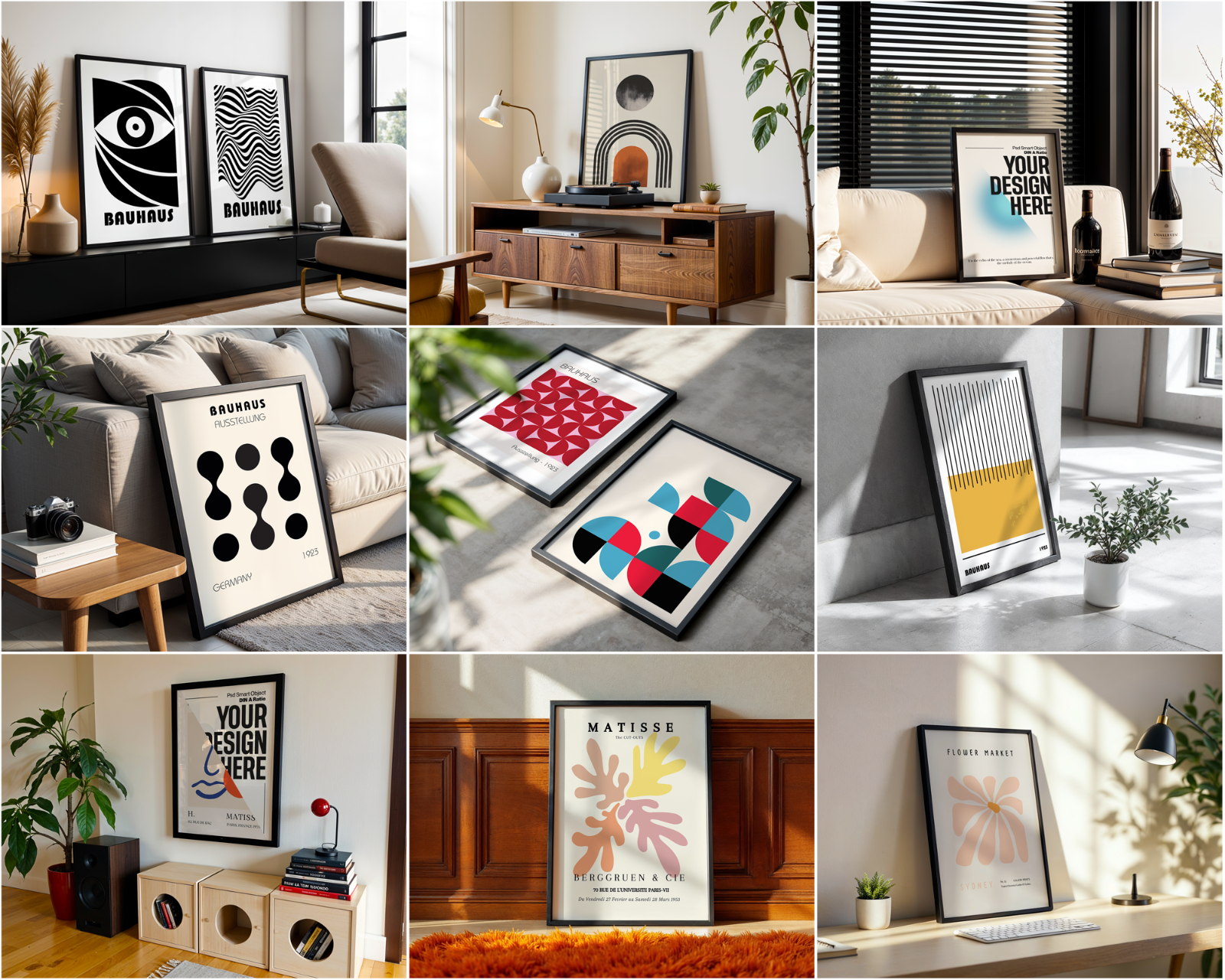 100 Black Frame Poster Mockup PSD Bundle, Wall Art & Poster Smart Object Template — image 8