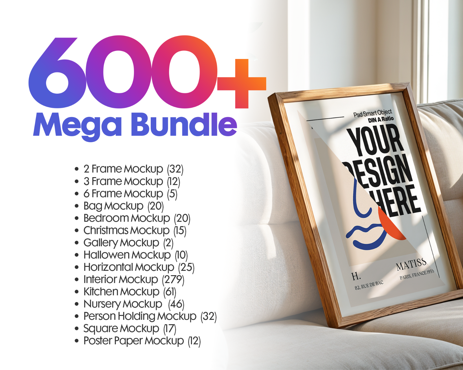600+ Frame Mockup PSD Bundle Set — image 7