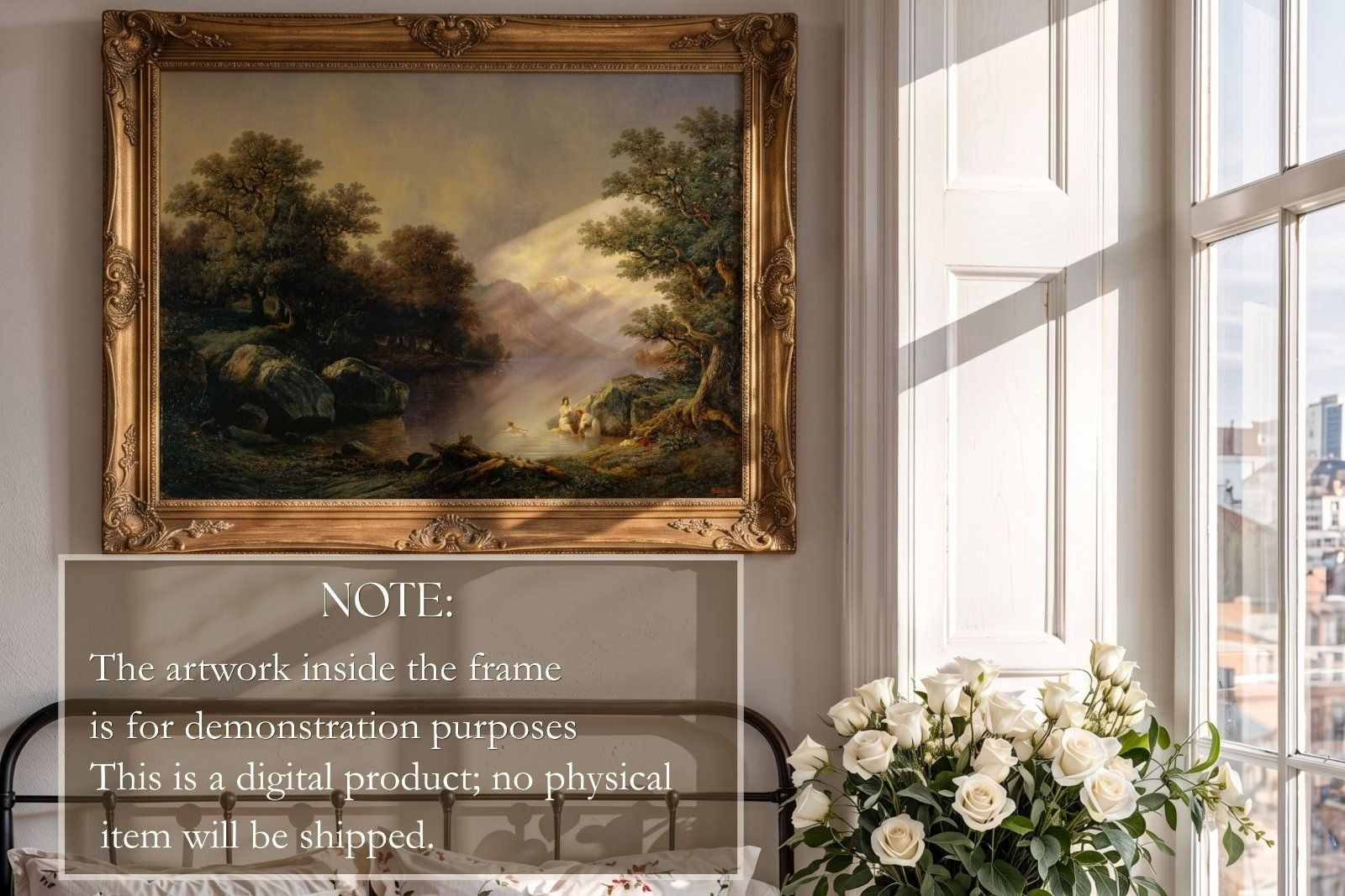 Gold ornate horizontal frame mockup — image 6