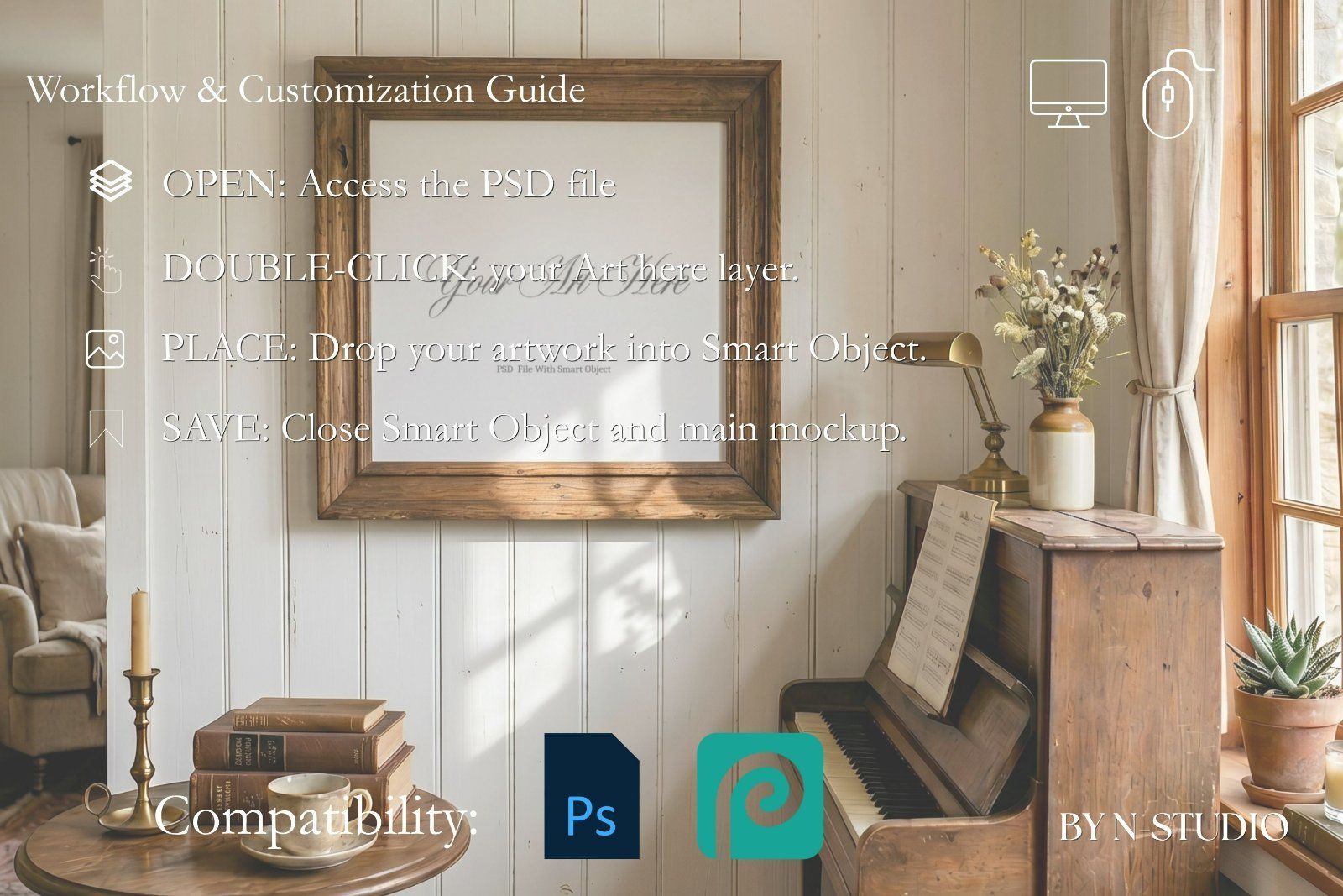 Rustic rooms Frame Mockup Bundle Collection — image 5
