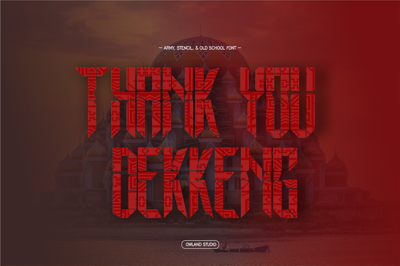 EWAKO MAKASSAR - ARMY, STENCIL, OLD SCHOOL FONT — image 8