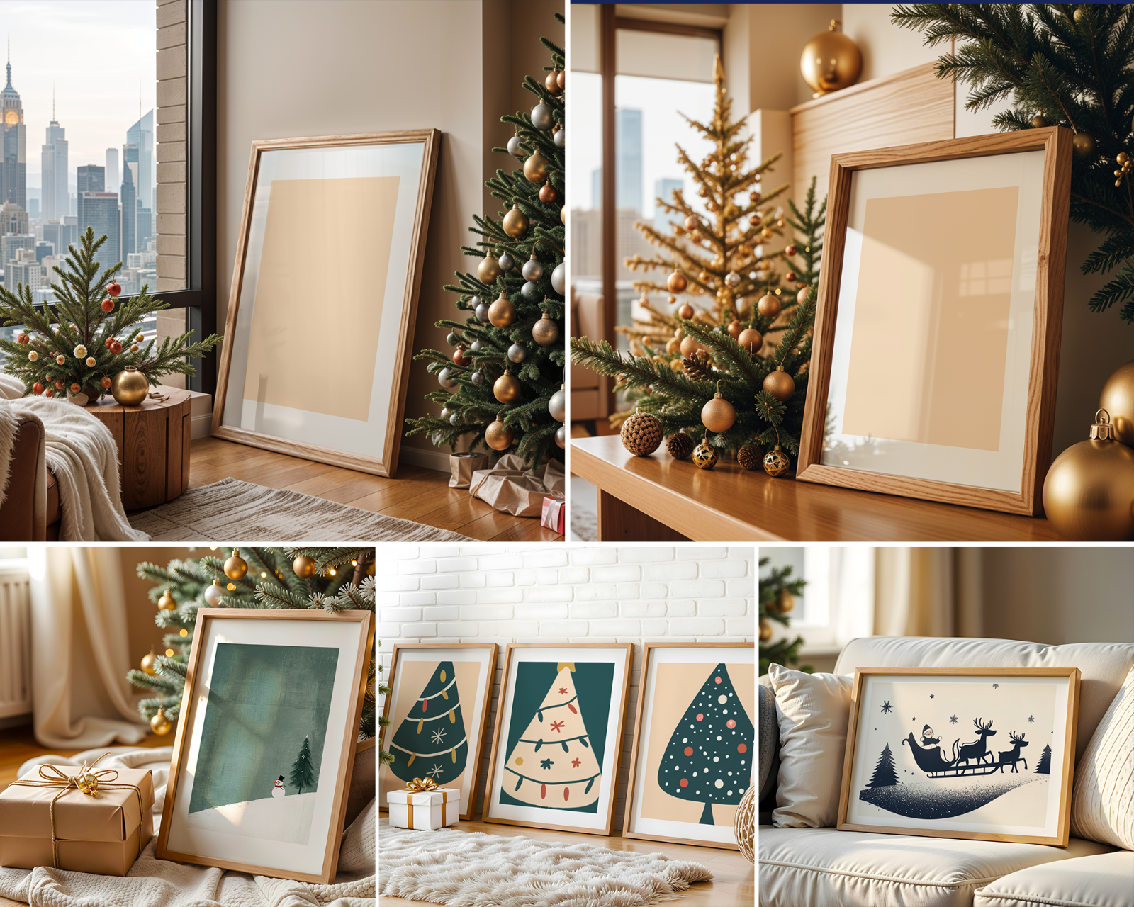 40 Christmas Frame Mockup Bundle: Poster & Art Presentation (PSD) — image 8