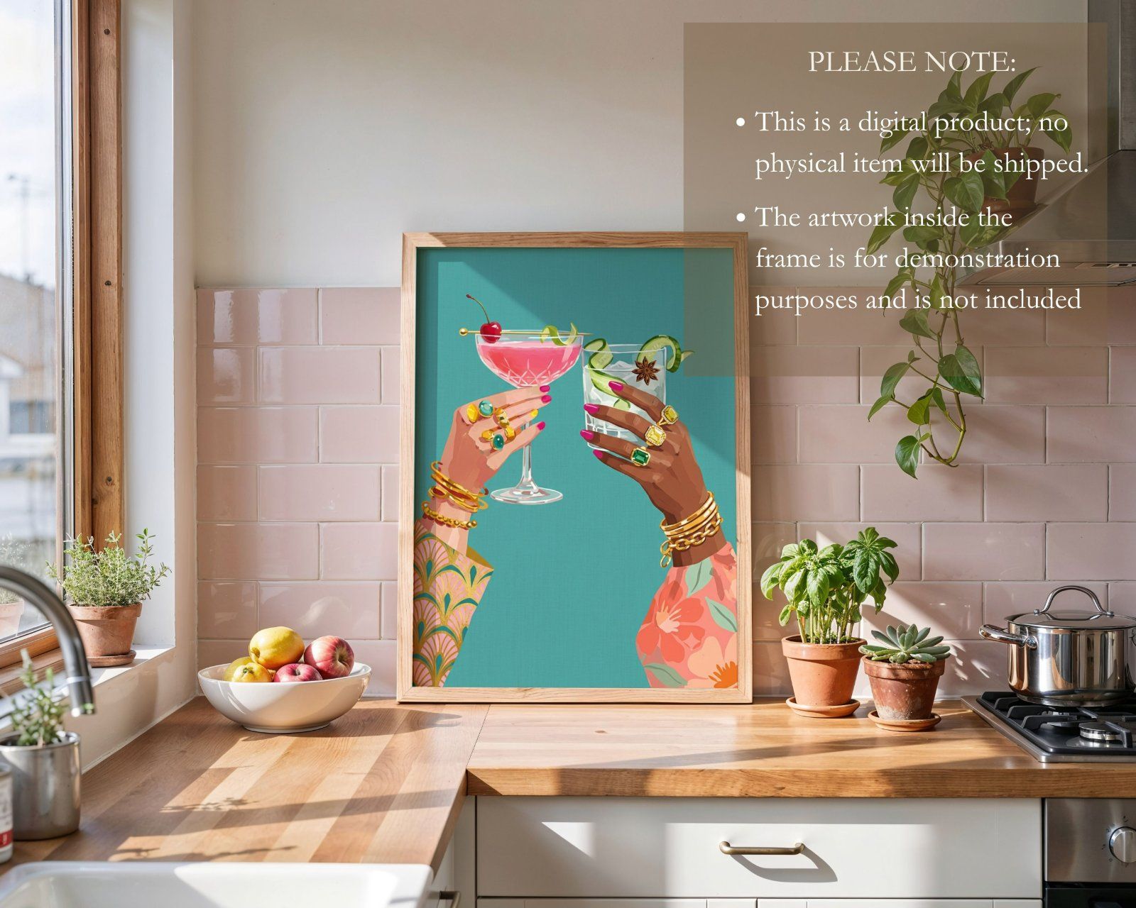 Kitchen Frame Mockup, Vertical 3x4 Ratio Frame on Wooden kitchen Counter mockup, — image 7
