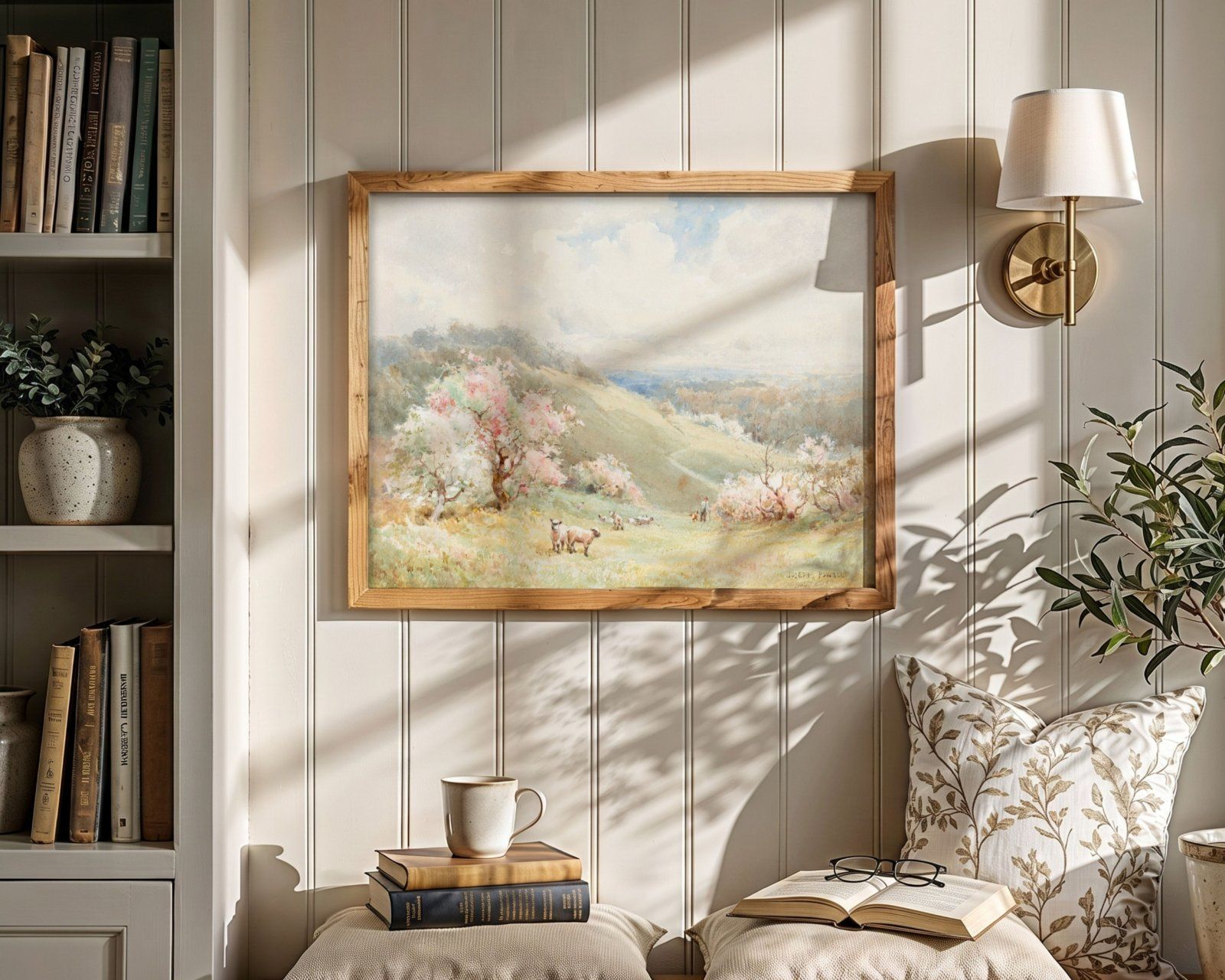 Set of 2 PSD files frame mockup, 5x4 ratio mockup, 4:5 Ratio portrait frame mockup, reading nook dec — image 7