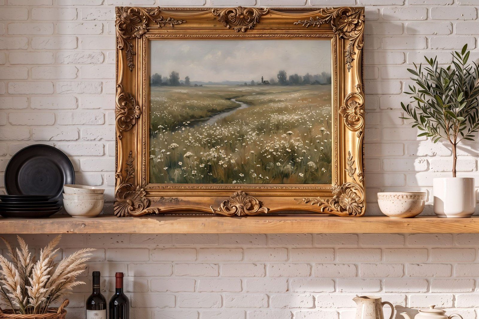 Gold ornate frame Mockup PSD, horizontal frame Ratio 4x5 — image 9