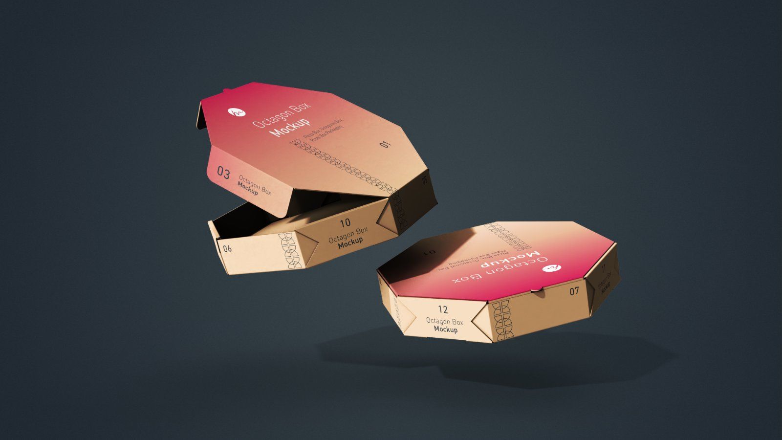 Octagonal Pizza Box Mockup - 5 PSD — image 5